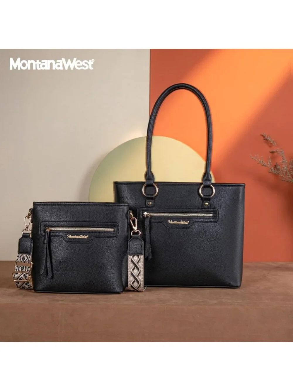 Stylish 2-Piece Tote & Crossbody Bag Set for Women - Large Shoulder Handbag with